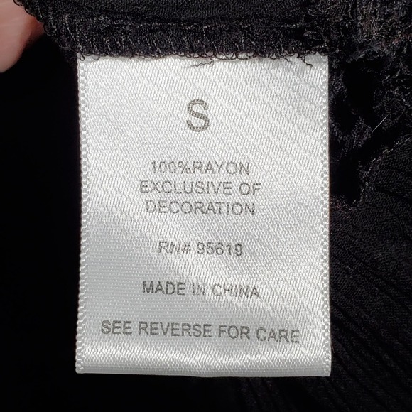 Fever Off Shoulder Peasant Top Blouse Black Size Small - Picture 7 of 13